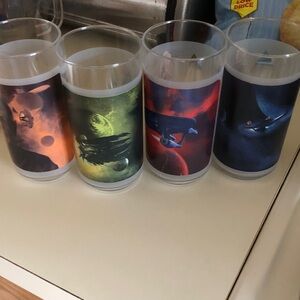 Set of 4 Space-Themed Frosted Glass Tumblers - Colorful Planet Designs